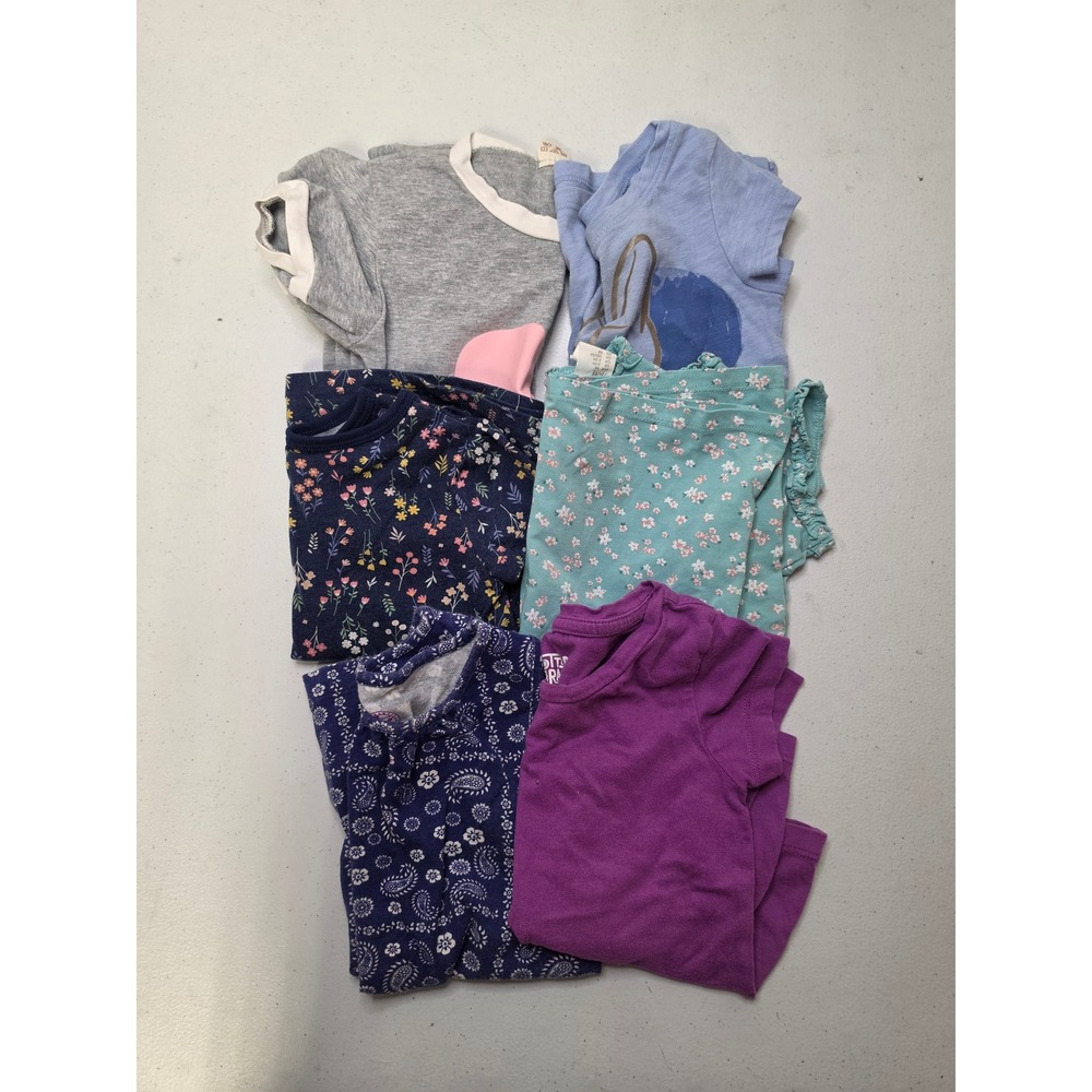 Girls 6 Piece Top Bundle 2T Disney Minnie Spotted Zebra Floral Paisley Tees Tank